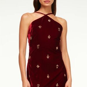 Misa Los Angeles Red Halter Mini Dress